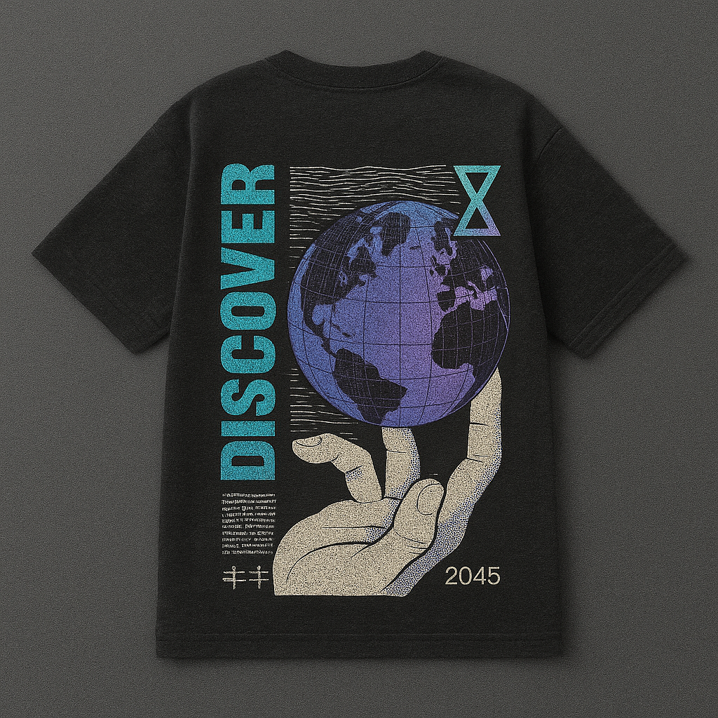 DISCOVER Oversized Tee – (Black)